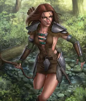 Aela The Huntress charging into battle