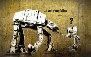 The Imperial AT-AT from the Star Wars movie franchise