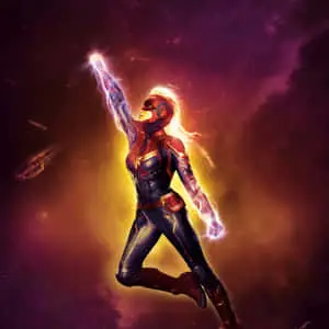 Captain Marvel Surfing the Web on her Ipad 