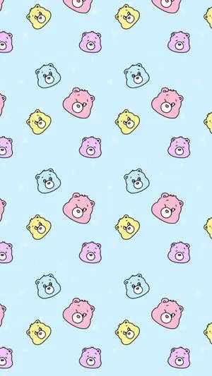 Care Bears On Pastel Blue Kawaii iPad
