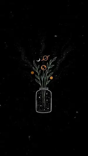 Dark Cute Flower Vase iPad