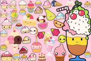 Cute and Adorable Dessert Cartoons on iPad