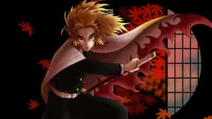 a character with a sword and a red hair