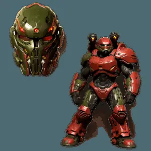 Doom Slayer and Demons PNG uao53