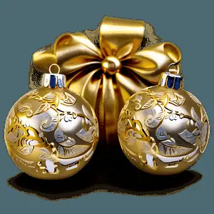 Handcrafted Gold Christmas Decor PNG 06262024