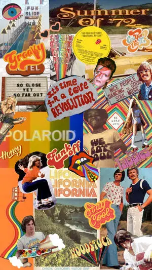 Groove with Icons of the 70s Retro Aesthetic