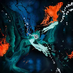 iPad Pro 12.9 Blue Orange Abstract 
