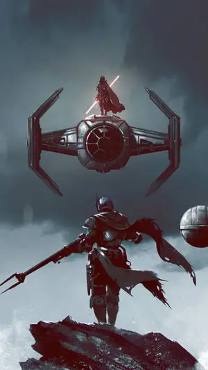Mandalorian And Vader Star Wars 4k Iphone