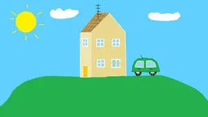 Peppa and her family exploring the neighborhood