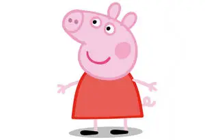 Peppa Pig in a snow white background 