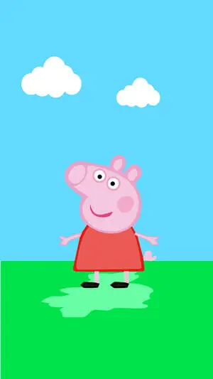 Peppa Pig iPhone Grass Cloudy Sky
