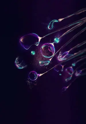 Illuminating Purple Water Drops on iPad 2021