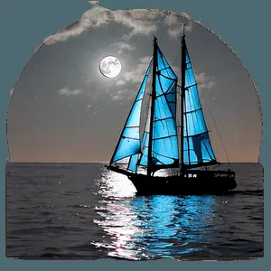 Sailing Under Full Moon PNG 06242024
