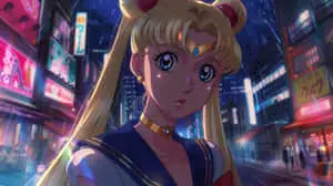 Sailor Moon Night Cityscape
