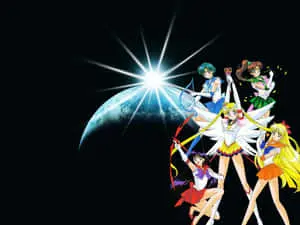Sailor Moon ready to fight evil using the Moon Tiara Boomerang 