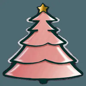 Salmon Pink Christmas Tree PNG caa37