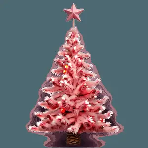 Salmon Pink Christmas Tree PNG tpb85