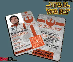 Star Wars Resistance I D Card Poe Dameron