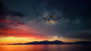 Official iPad Design with Sunset Skyline Background