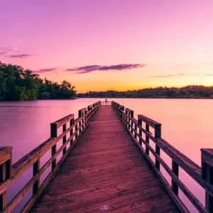Yellow Pink Sunset Pier Ipad