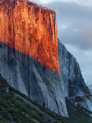 A breathtaking view of Yosemite Mountain viewed from an iPad.
